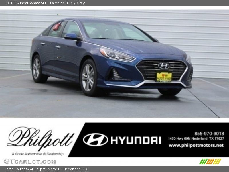 Lakeside Blue / Gray 2018 Hyundai Sonata SEL