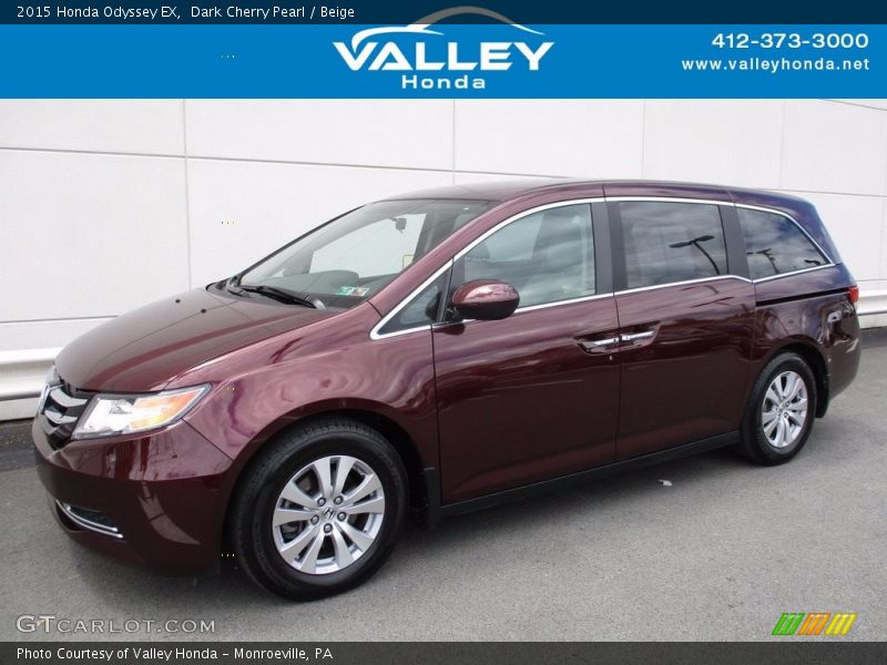 Dark Cherry Pearl / Beige 2015 Honda Odyssey EX