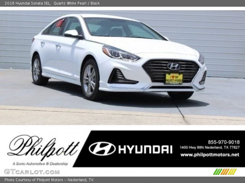Quartz White Pearl / Black 2018 Hyundai Sonata SEL