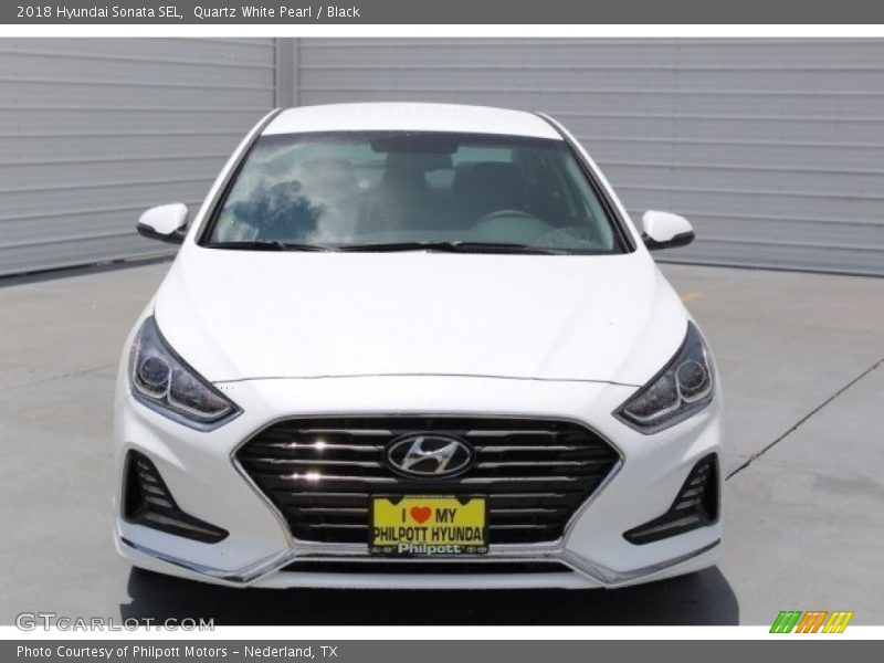 Quartz White Pearl / Black 2018 Hyundai Sonata SEL