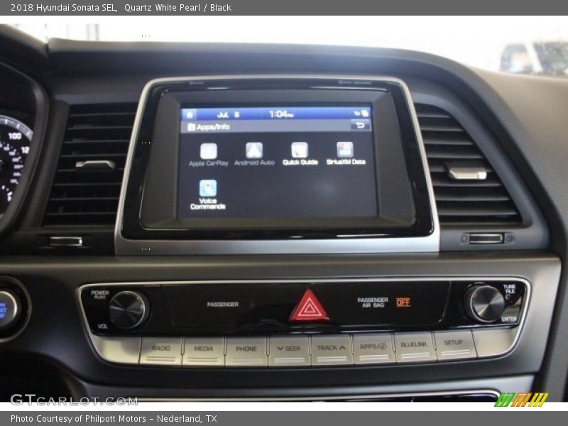 Quartz White Pearl / Black 2018 Hyundai Sonata SEL