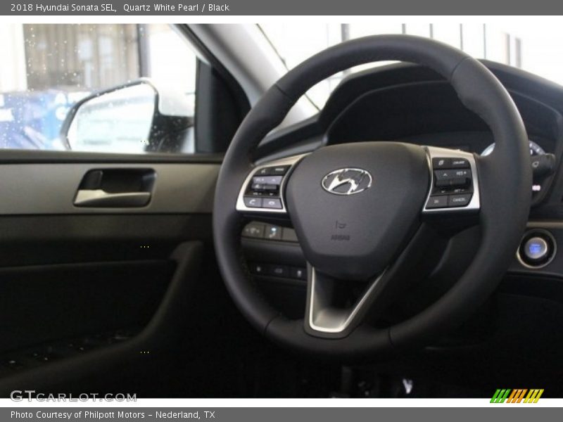 Quartz White Pearl / Black 2018 Hyundai Sonata SEL