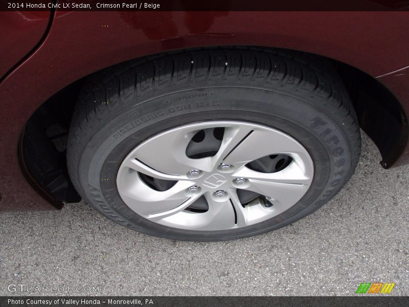 Crimson Pearl / Beige 2014 Honda Civic LX Sedan