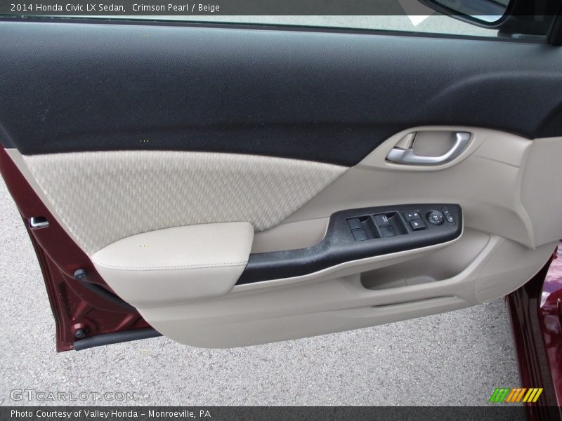 Crimson Pearl / Beige 2014 Honda Civic LX Sedan