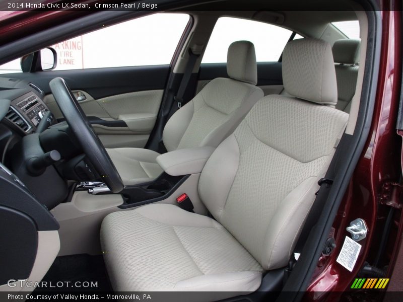 Crimson Pearl / Beige 2014 Honda Civic LX Sedan