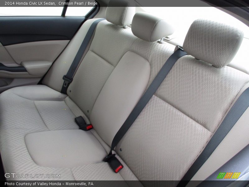 Crimson Pearl / Beige 2014 Honda Civic LX Sedan