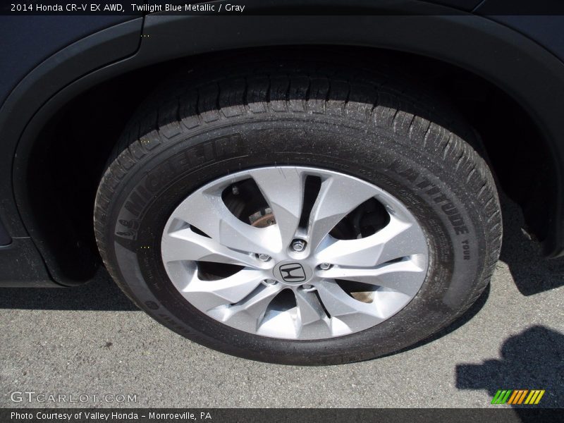 Twilight Blue Metallic / Gray 2014 Honda CR-V EX AWD