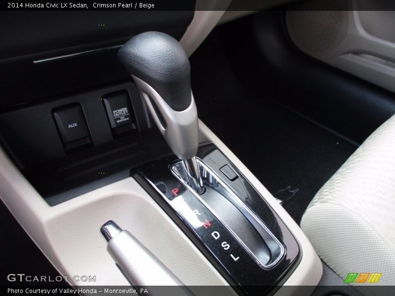 Crimson Pearl / Beige 2014 Honda Civic LX Sedan