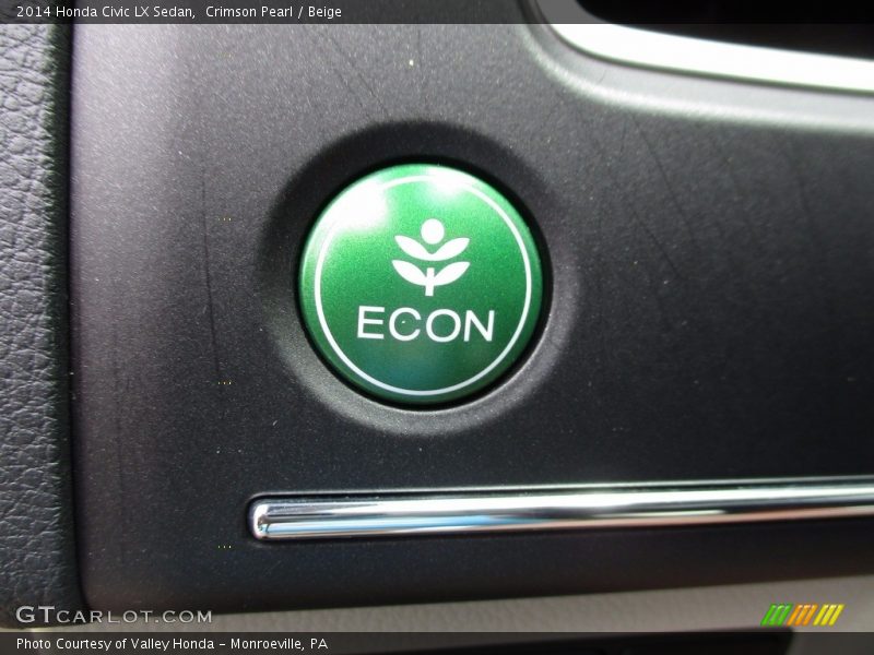 Crimson Pearl / Beige 2014 Honda Civic LX Sedan