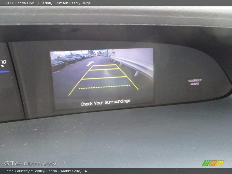 Crimson Pearl / Beige 2014 Honda Civic LX Sedan