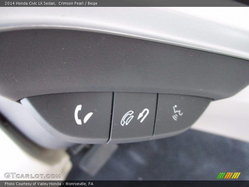 Crimson Pearl / Beige 2014 Honda Civic LX Sedan