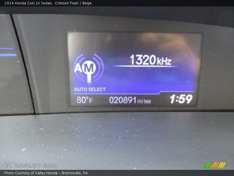 Crimson Pearl / Beige 2014 Honda Civic LX Sedan