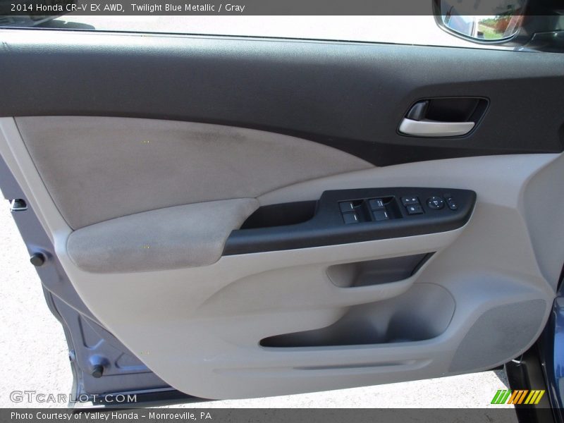 Twilight Blue Metallic / Gray 2014 Honda CR-V EX AWD