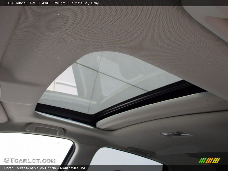 Twilight Blue Metallic / Gray 2014 Honda CR-V EX AWD