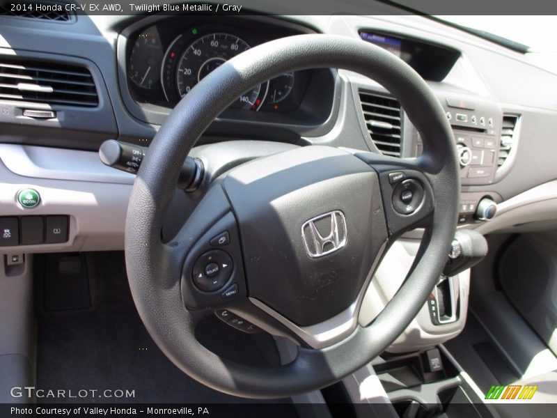 Twilight Blue Metallic / Gray 2014 Honda CR-V EX AWD