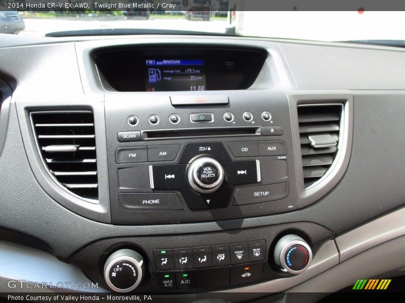 Twilight Blue Metallic / Gray 2014 Honda CR-V EX AWD