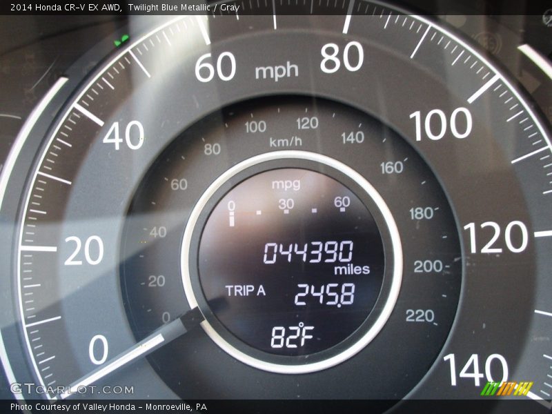 Twilight Blue Metallic / Gray 2014 Honda CR-V EX AWD