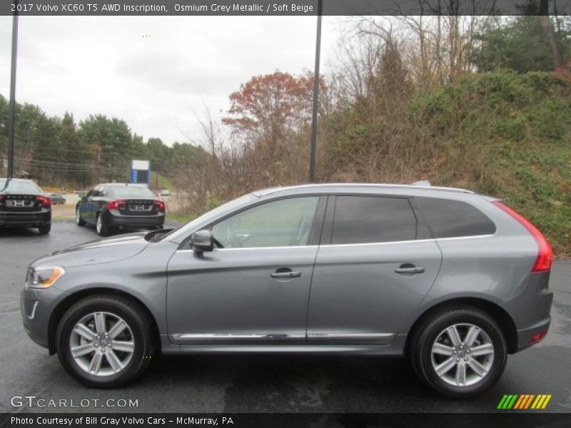 Osmium Grey Metallic / Soft Beige 2017 Volvo XC60 T5 AWD Inscription