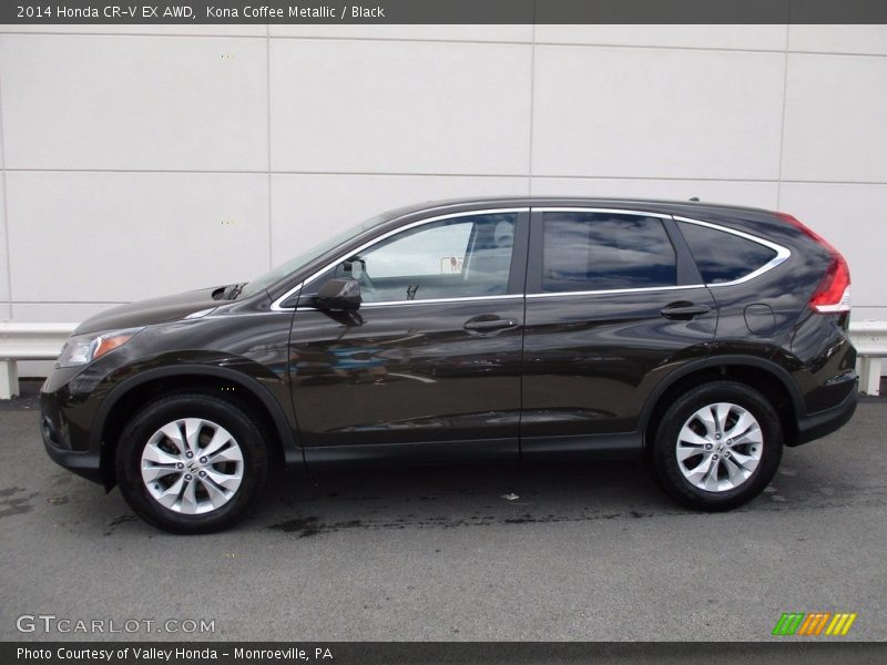 Kona Coffee Metallic / Black 2014 Honda CR-V EX AWD