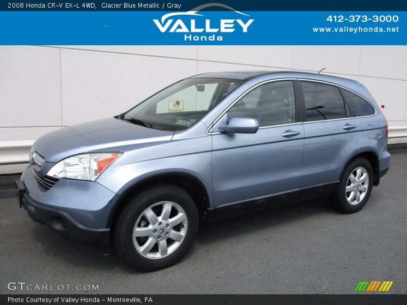 Glacier Blue Metallic / Gray 2008 Honda CR-V EX-L 4WD