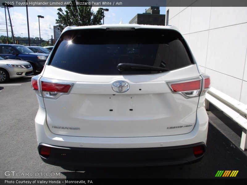 Blizzard Pearl White / Ash 2015 Toyota Highlander Limited AWD