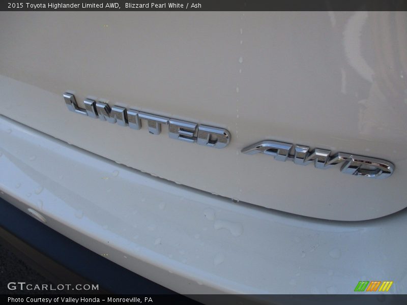 Blizzard Pearl White / Ash 2015 Toyota Highlander Limited AWD