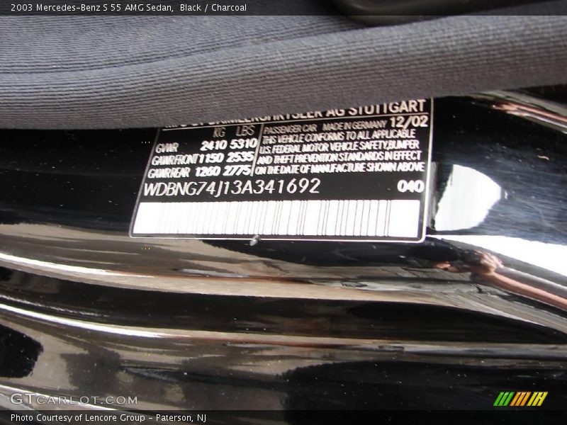 Black / Charcoal 2003 Mercedes-Benz S 55 AMG Sedan