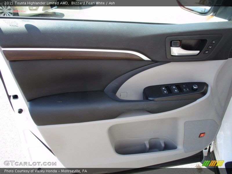 Blizzard Pearl White / Ash 2015 Toyota Highlander Limited AWD