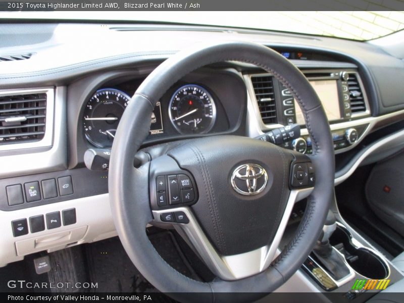 Blizzard Pearl White / Ash 2015 Toyota Highlander Limited AWD