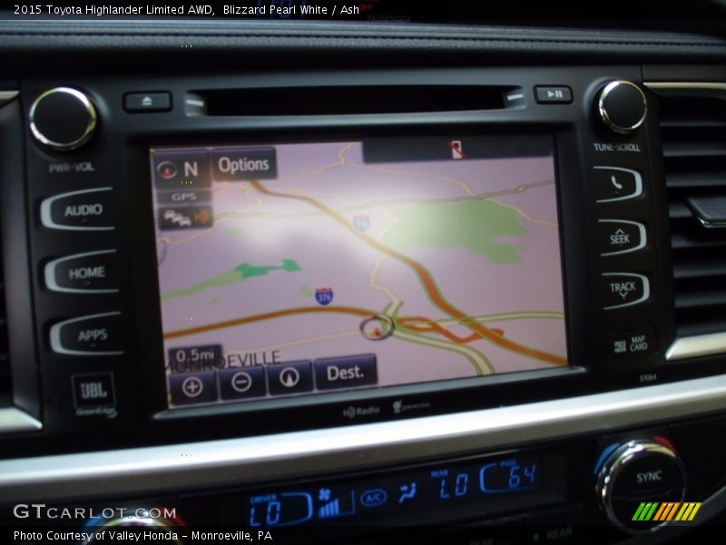 Blizzard Pearl White / Ash 2015 Toyota Highlander Limited AWD