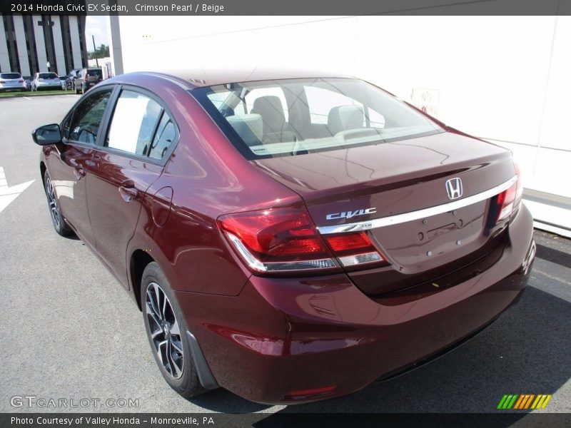 Crimson Pearl / Beige 2014 Honda Civic EX Sedan
