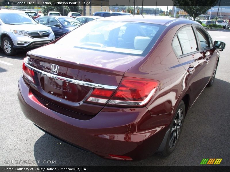 Crimson Pearl / Beige 2014 Honda Civic EX Sedan