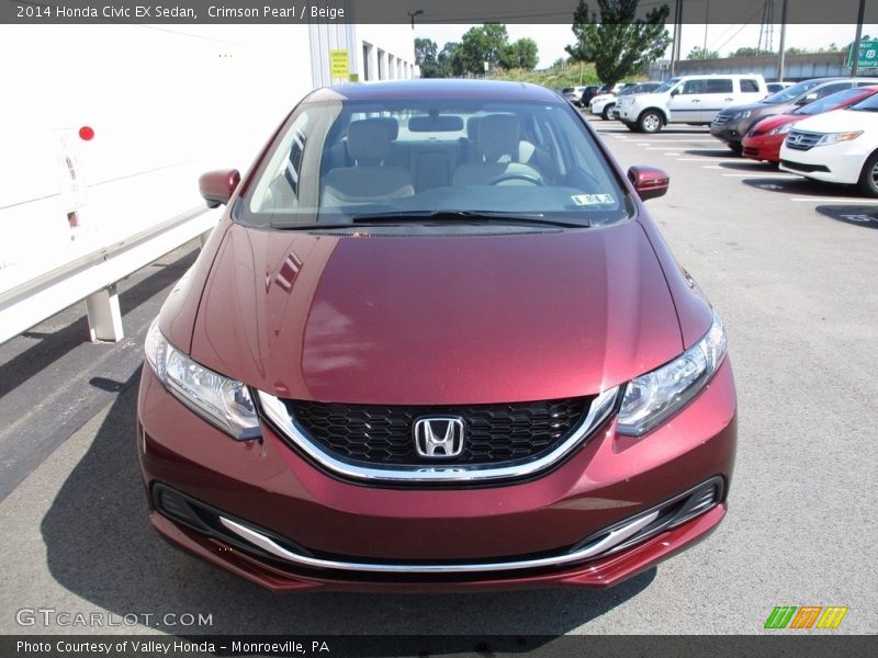 Crimson Pearl / Beige 2014 Honda Civic EX Sedan