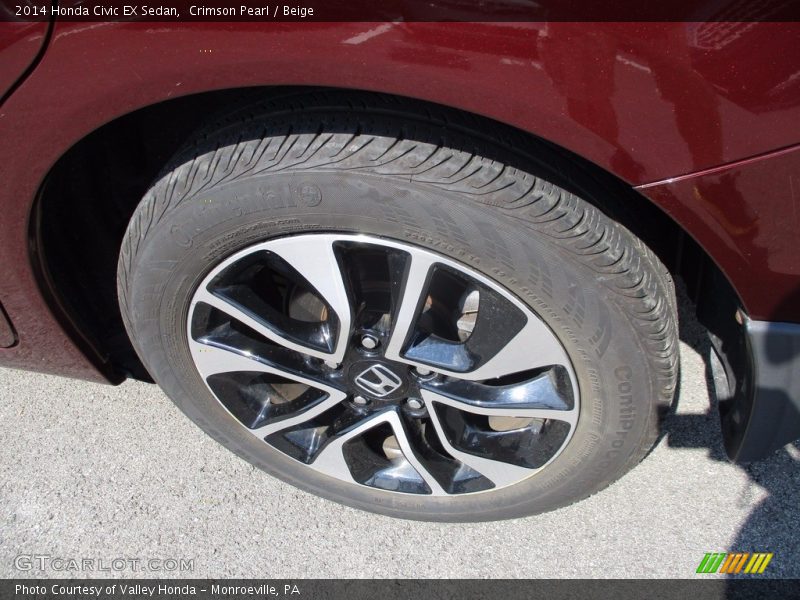 Crimson Pearl / Beige 2014 Honda Civic EX Sedan