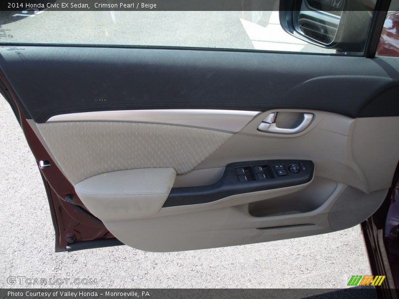 Crimson Pearl / Beige 2014 Honda Civic EX Sedan