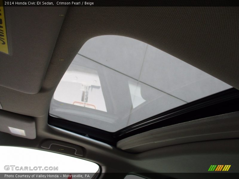 Crimson Pearl / Beige 2014 Honda Civic EX Sedan