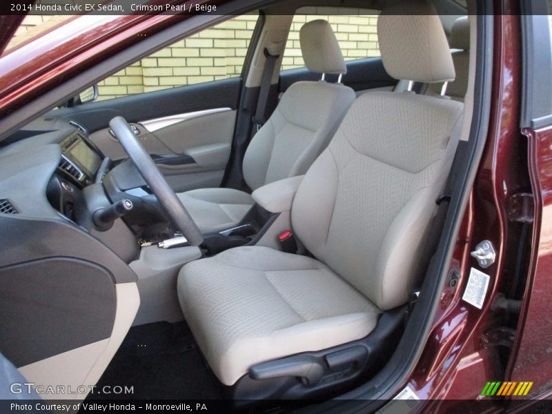 Crimson Pearl / Beige 2014 Honda Civic EX Sedan