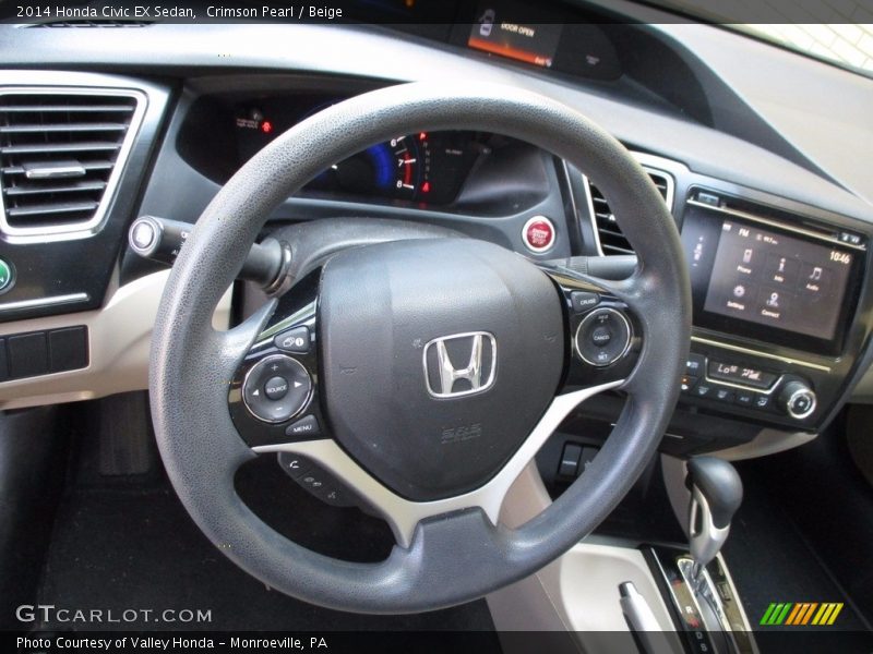 Crimson Pearl / Beige 2014 Honda Civic EX Sedan