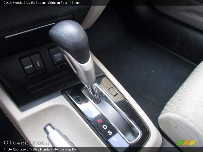 Crimson Pearl / Beige 2014 Honda Civic EX Sedan