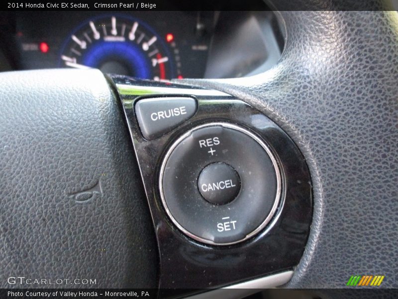 Crimson Pearl / Beige 2014 Honda Civic EX Sedan