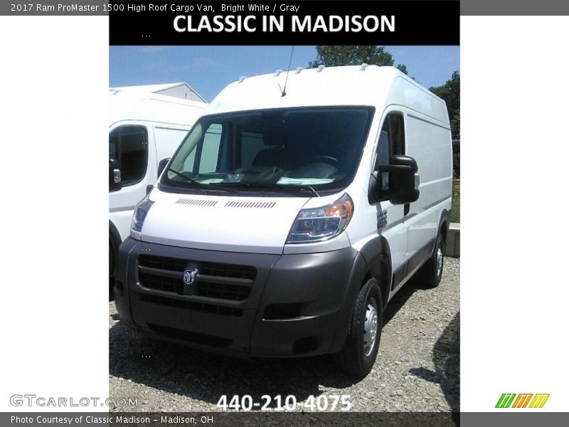 Bright White / Gray 2017 Ram ProMaster 1500 High Roof Cargo Van