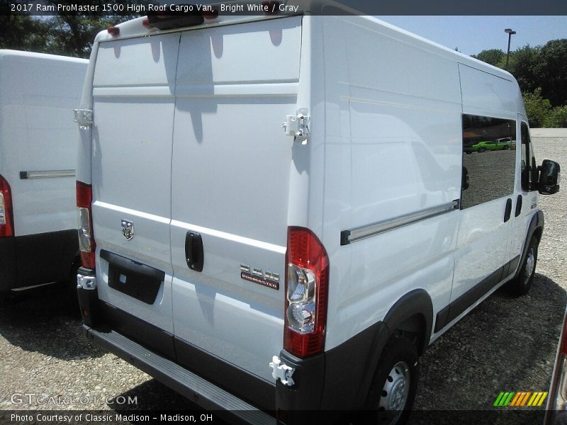 Bright White / Gray 2017 Ram ProMaster 1500 High Roof Cargo Van