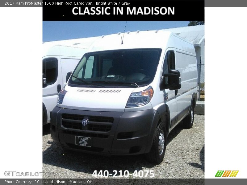 Bright White / Gray 2017 Ram ProMaster 1500 High Roof Cargo Van
