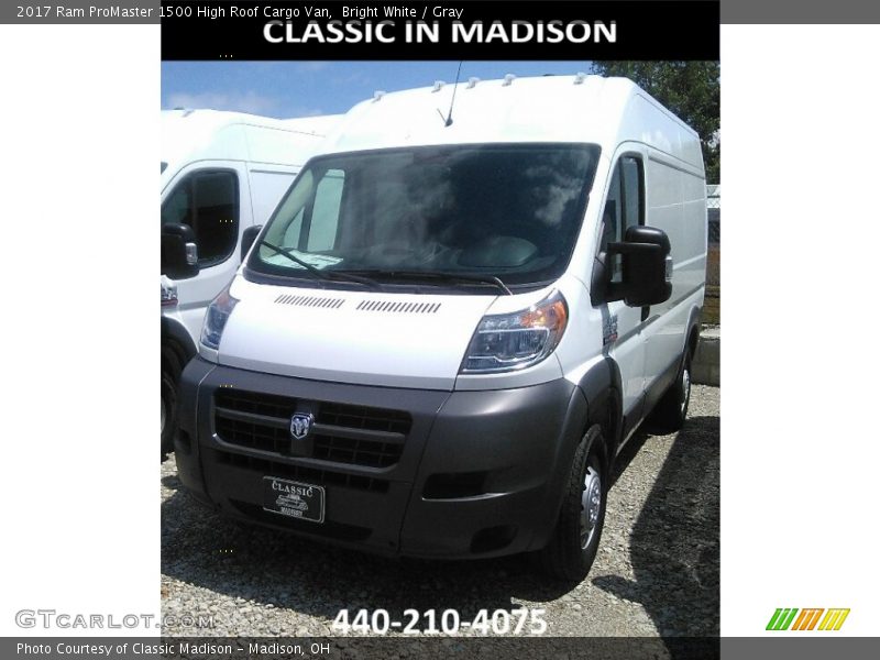 Bright White / Gray 2017 Ram ProMaster 1500 High Roof Cargo Van