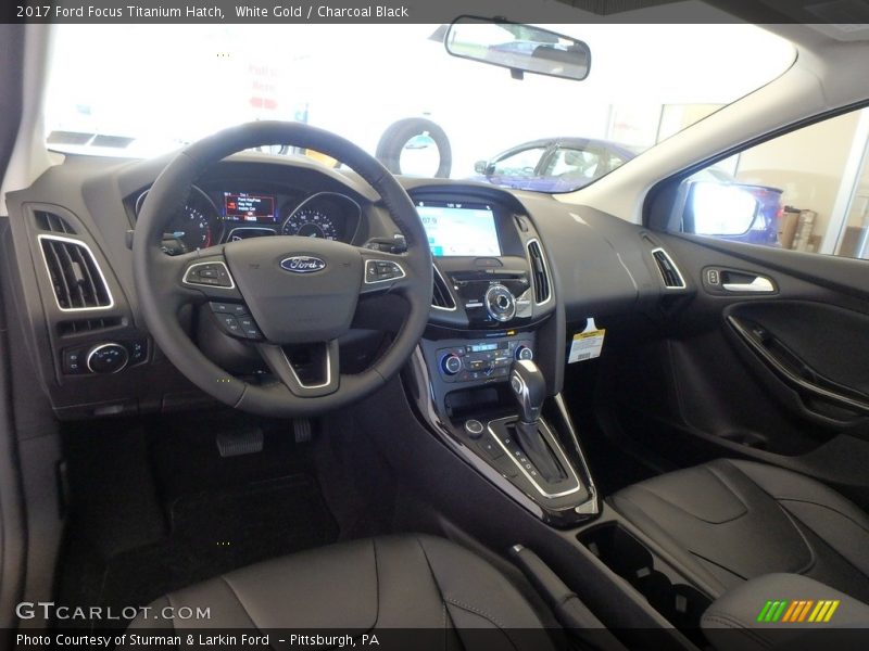 White Gold / Charcoal Black 2017 Ford Focus Titanium Hatch