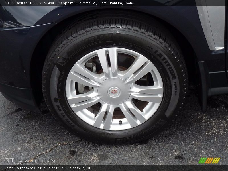 Sapphire Blue Metallic / Light Titanium/Ebony 2014 Cadillac SRX Luxury AWD