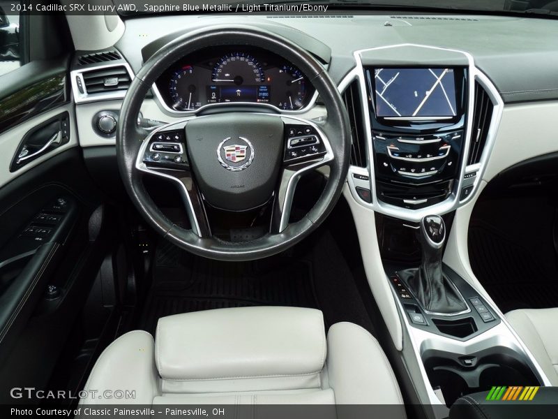 Sapphire Blue Metallic / Light Titanium/Ebony 2014 Cadillac SRX Luxury AWD