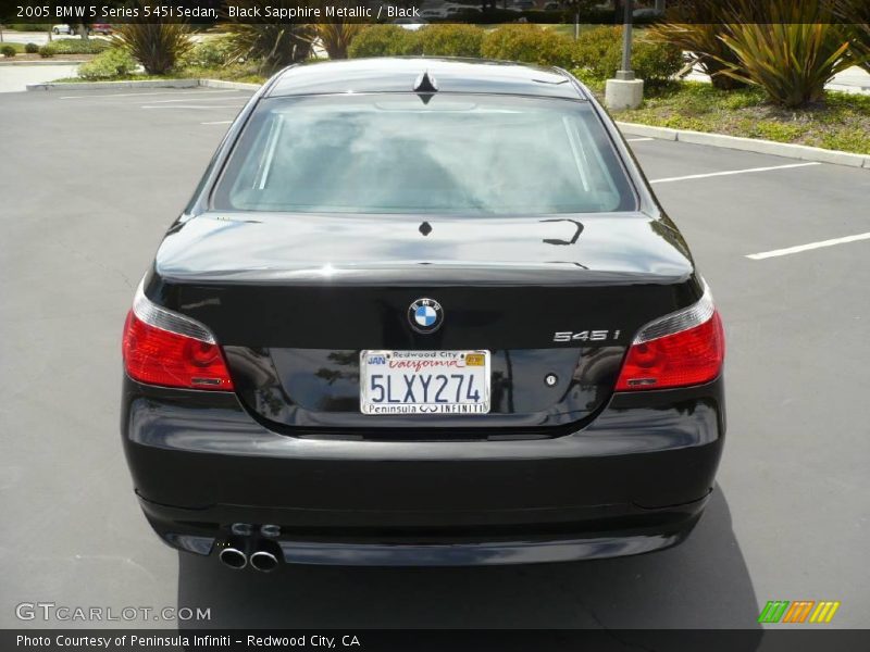 Black Sapphire Metallic / Black 2005 BMW 5 Series 545i Sedan