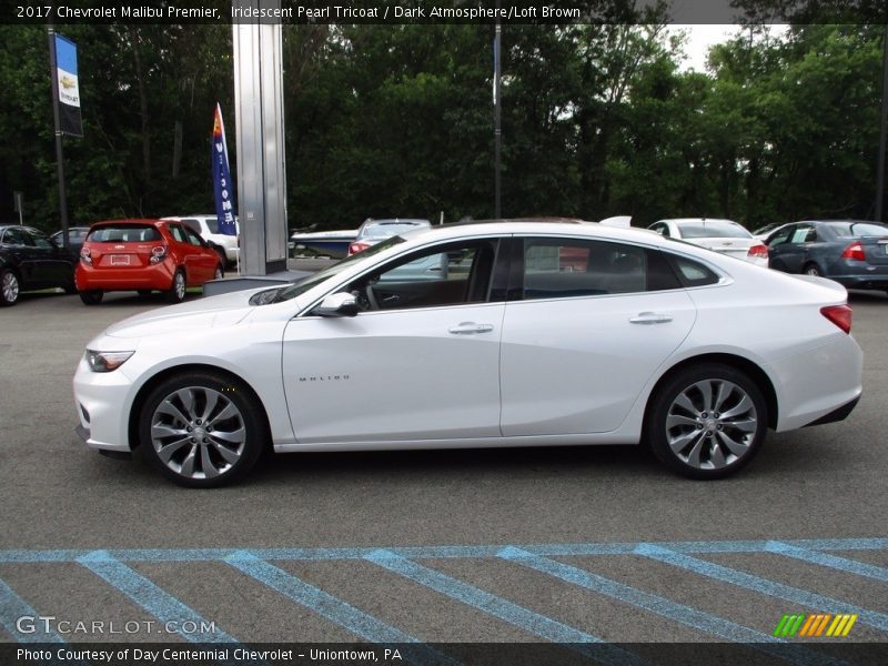 Iridescent Pearl Tricoat / Dark Atmosphere/Loft Brown 2017 Chevrolet Malibu Premier