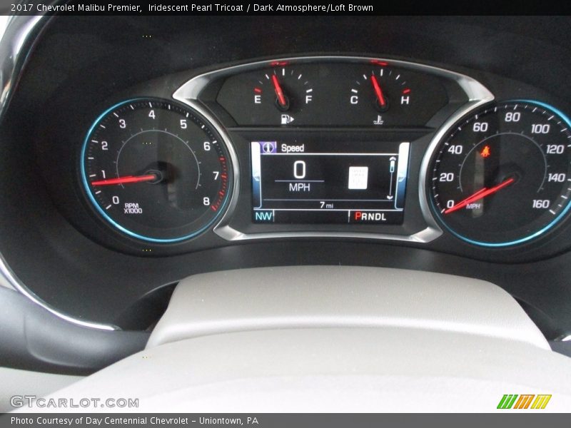 Iridescent Pearl Tricoat / Dark Atmosphere/Loft Brown 2017 Chevrolet Malibu Premier